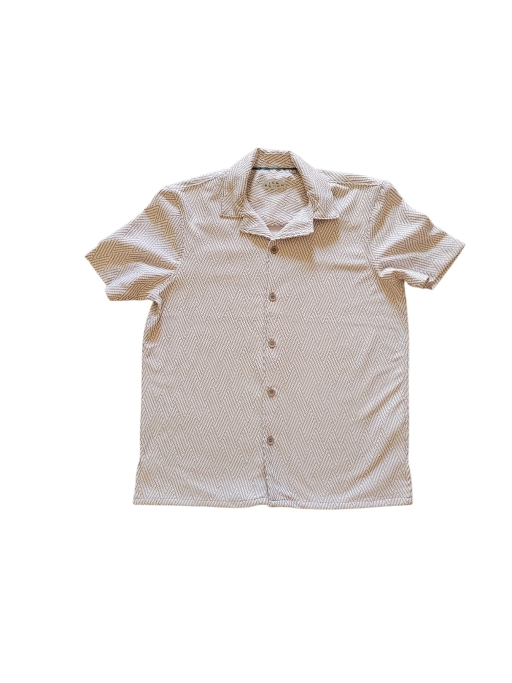 Ike Behar Men's Short-Sleeve Knit Button-Up Shirt in Cream